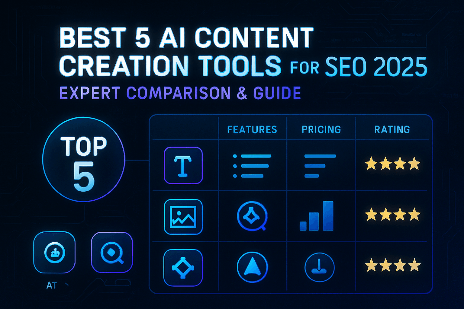 Best 5 AI Content Creation Tools for SEO 2025 - Expert Comparison & Guide