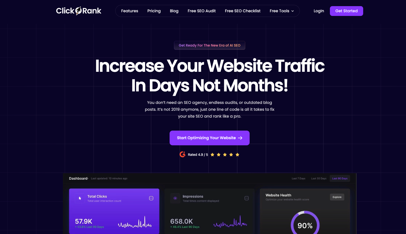 ClickRank Dashboard Interface