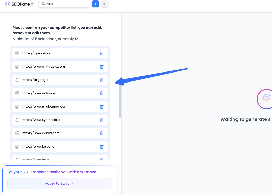 Review Competitor List