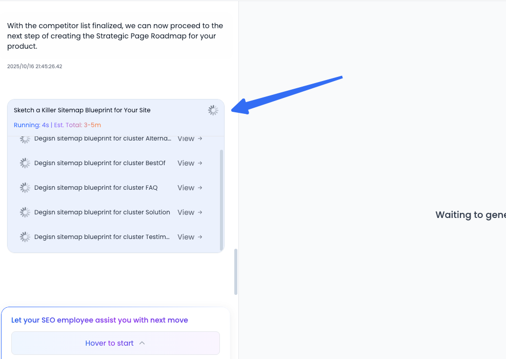Start Sitemap Generation